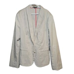 Express  Women's Sz 6 Pinstripe Blazer EUC Retro‎ Workwear Chic Seersucker 🤍🧥